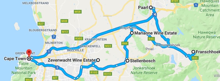 מסלול הטיול בנתיב היין