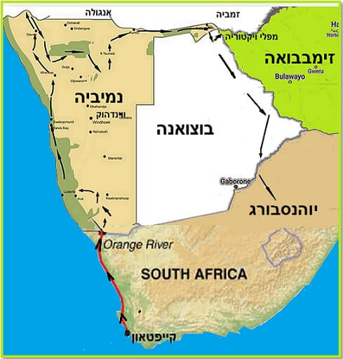 מפת סובב נמיביה